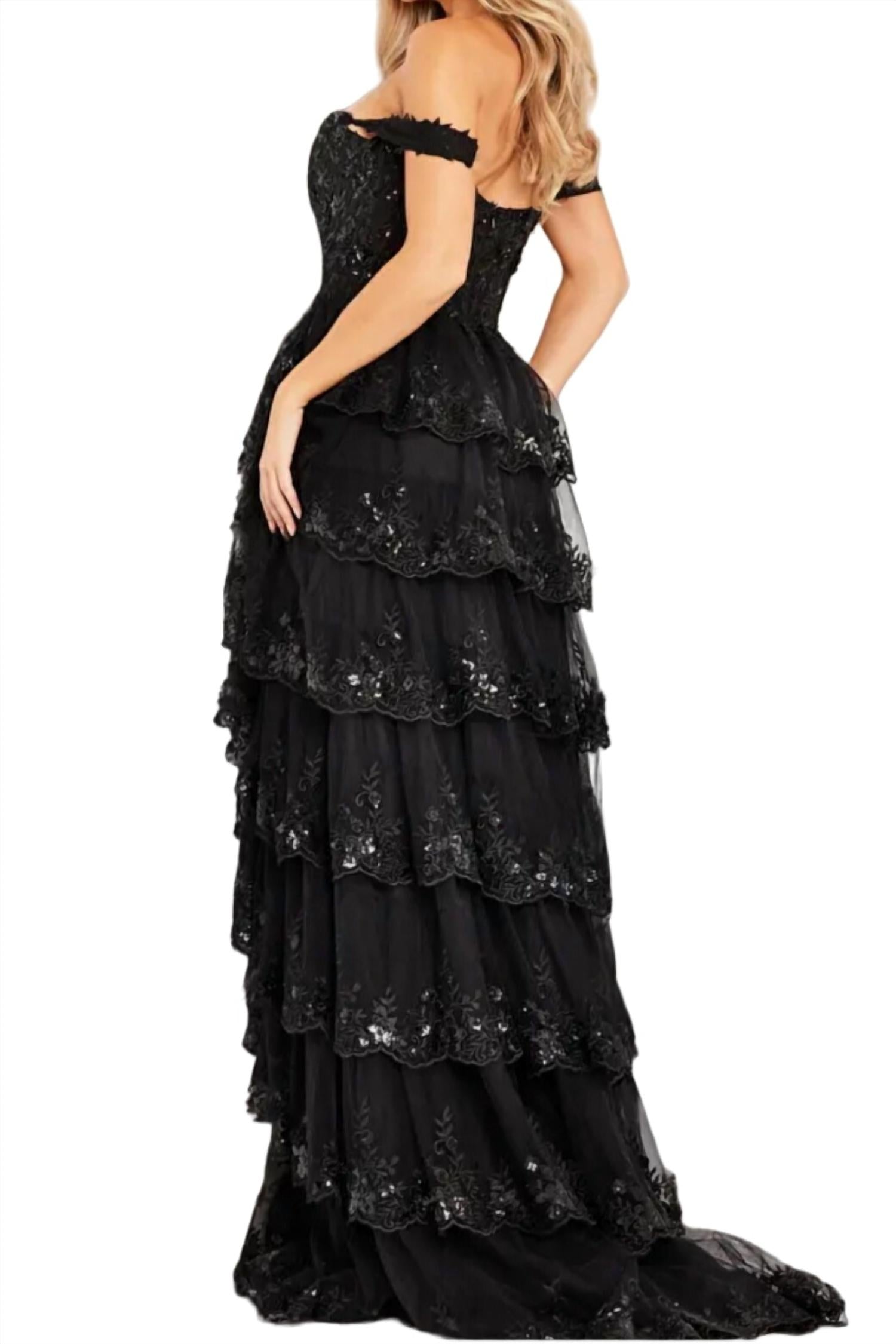 Jovani - Off the Shoulder Evening Gown