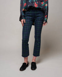 R13 Kick Fit Jean in printed tartan - women's jeans