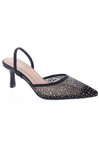 Let'S See Style - Women's Rhinestone Slingback Kitten Heel
