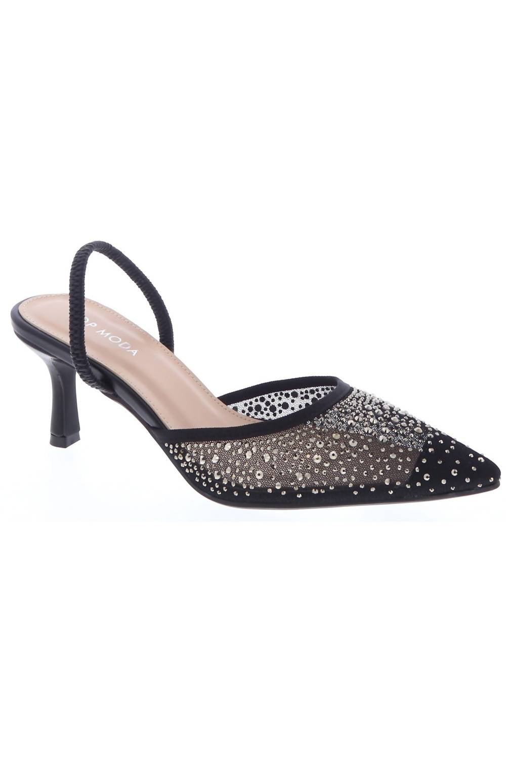 Let'S See Style - Women's Rhinestone Slingback Kitten Heel