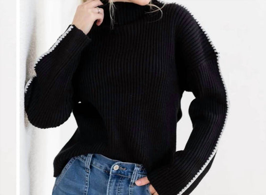 Elan - Stitch Mock Neck Sweater