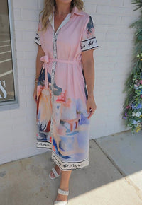 Q2 - Watercolor Print Maxi Dress