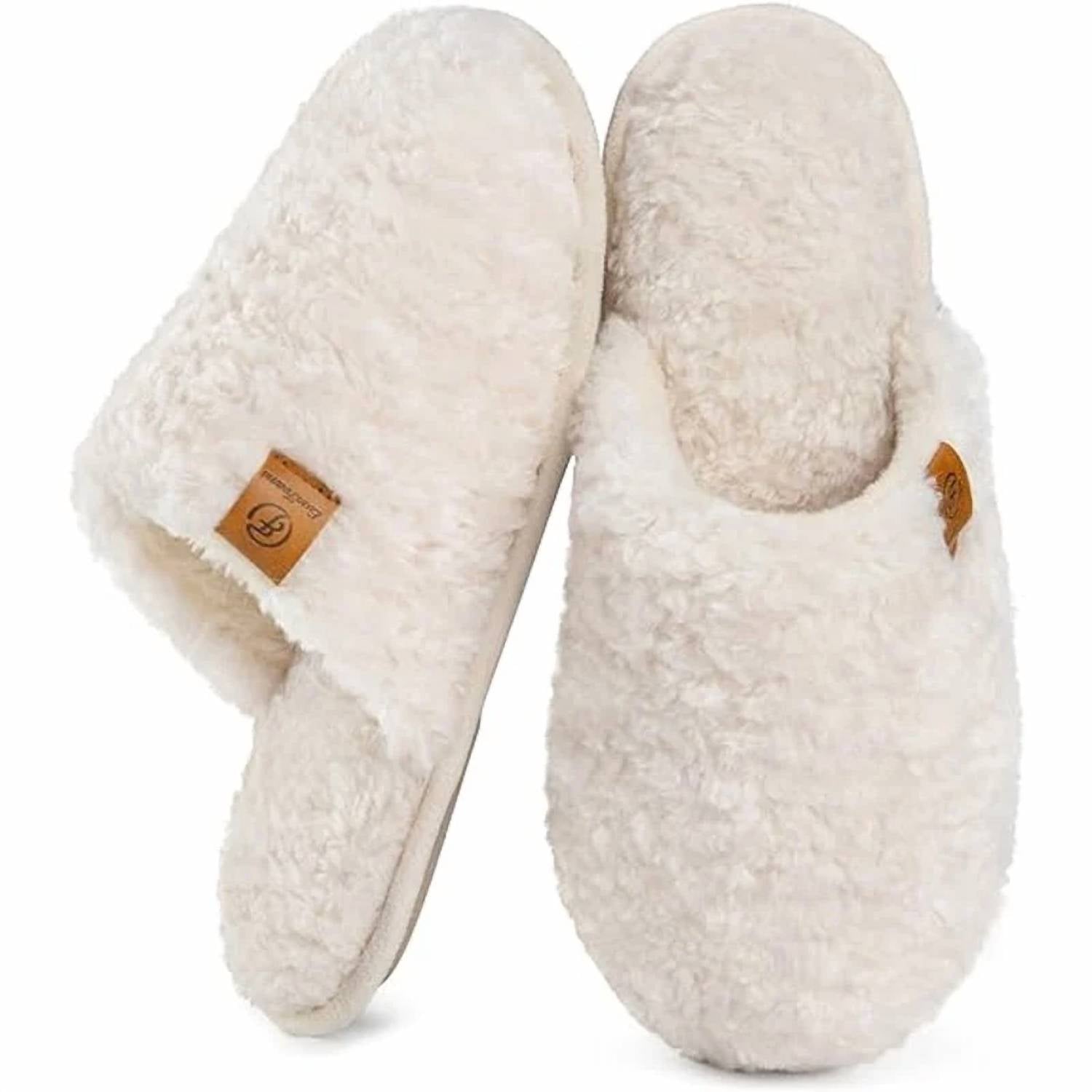 Everfoams - Women's Fuzzy Slip-on Memory Foam House Slippers