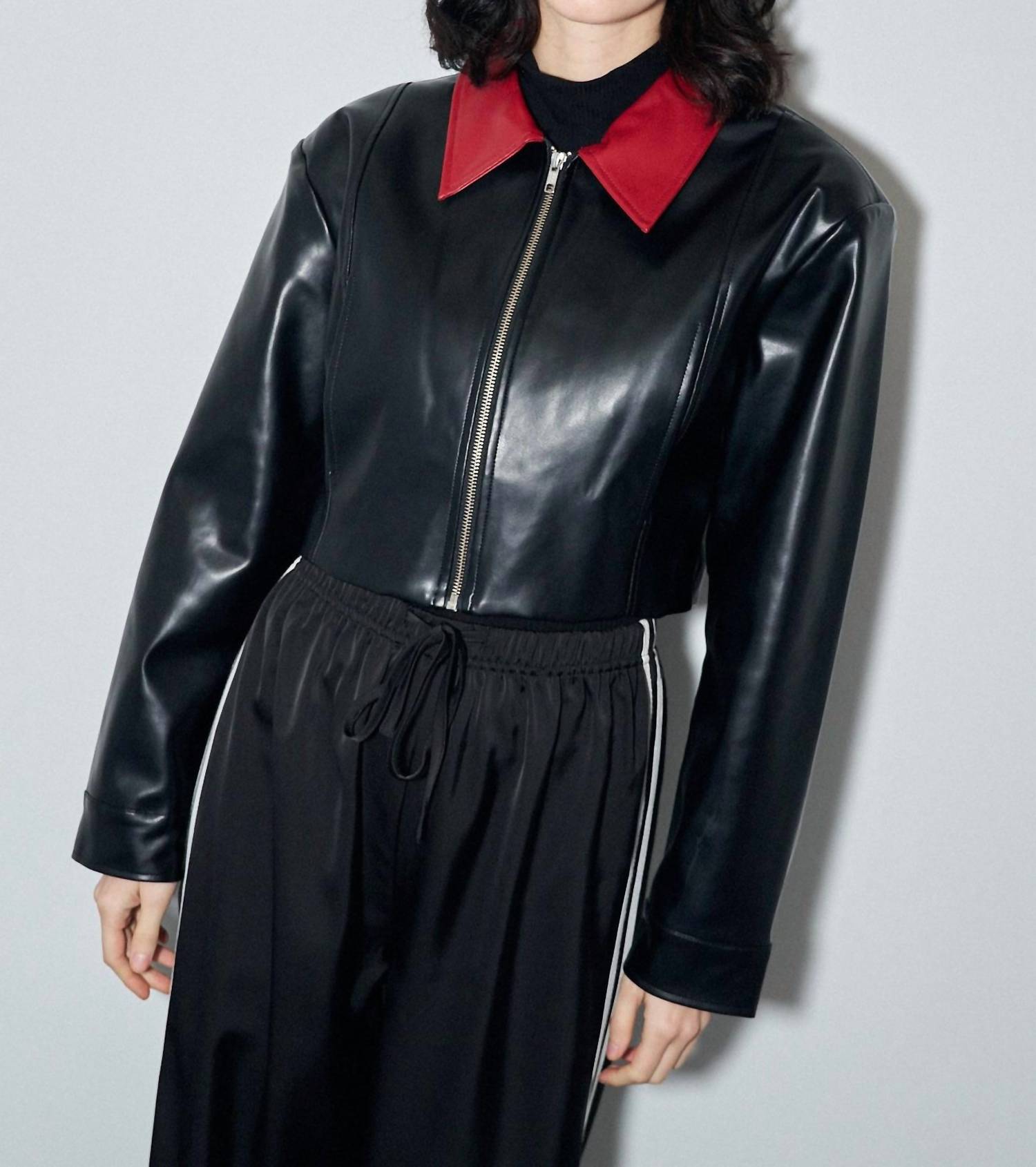 Fashion Brand Company - Plant Leather Cropped Jacket