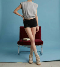 Heyson - Padded Shoulder Crop Top