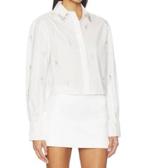 Jonathan Simkhai - Renata Embellished Cropped Button Down Shirt