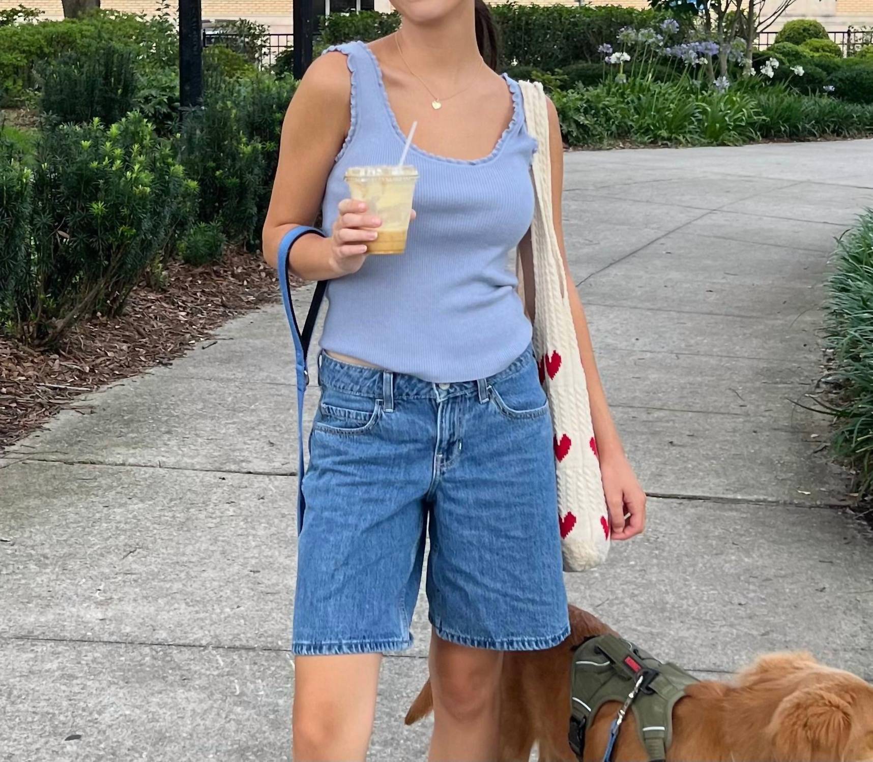 Lucy Paris - Kaley Blue Knit Ruffle Tank Top