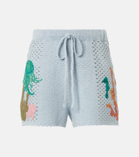 Alemais - Splash Embroidered Cotton Shorts