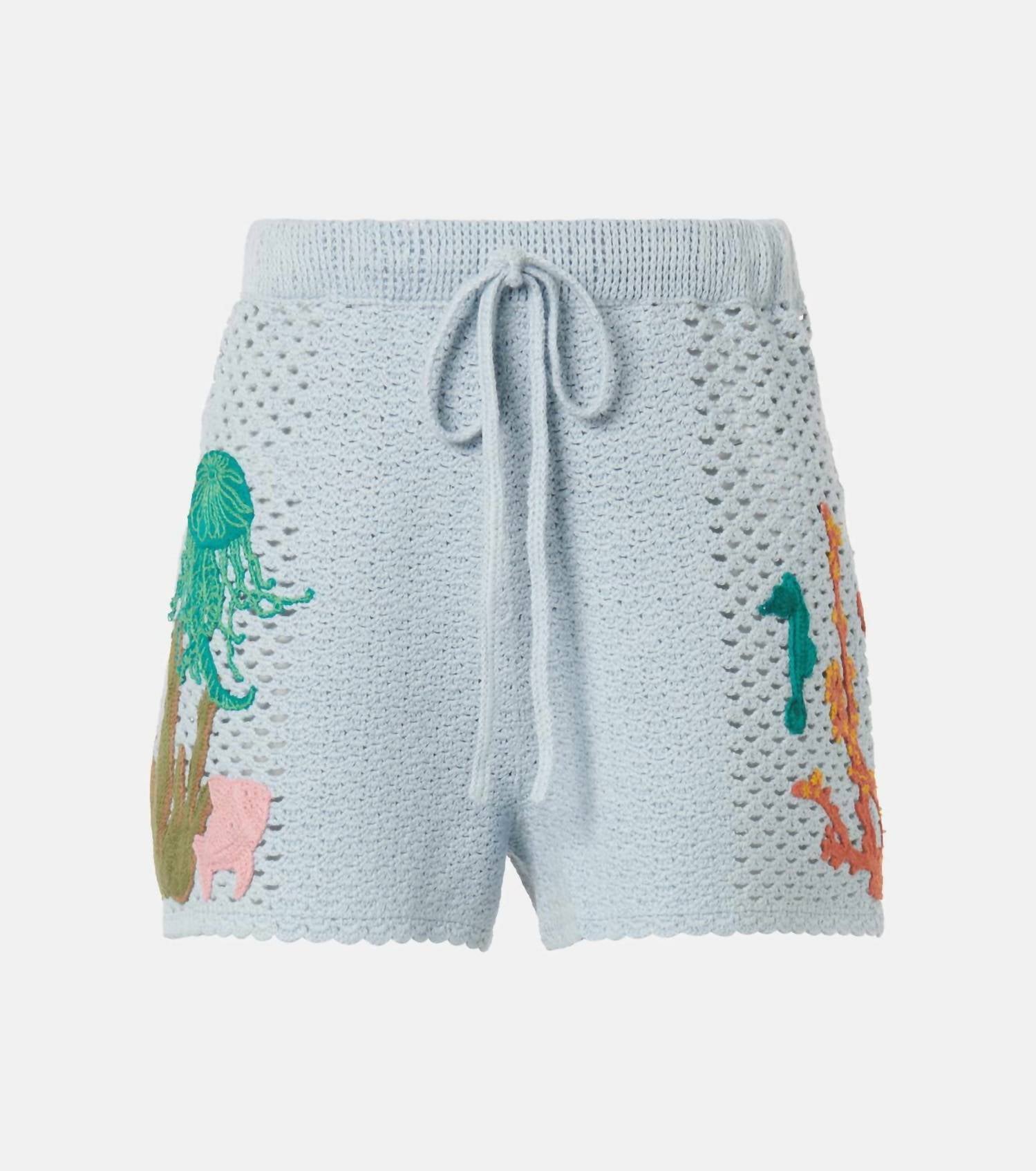 Alemais - Splash Embroidered Cotton Shorts