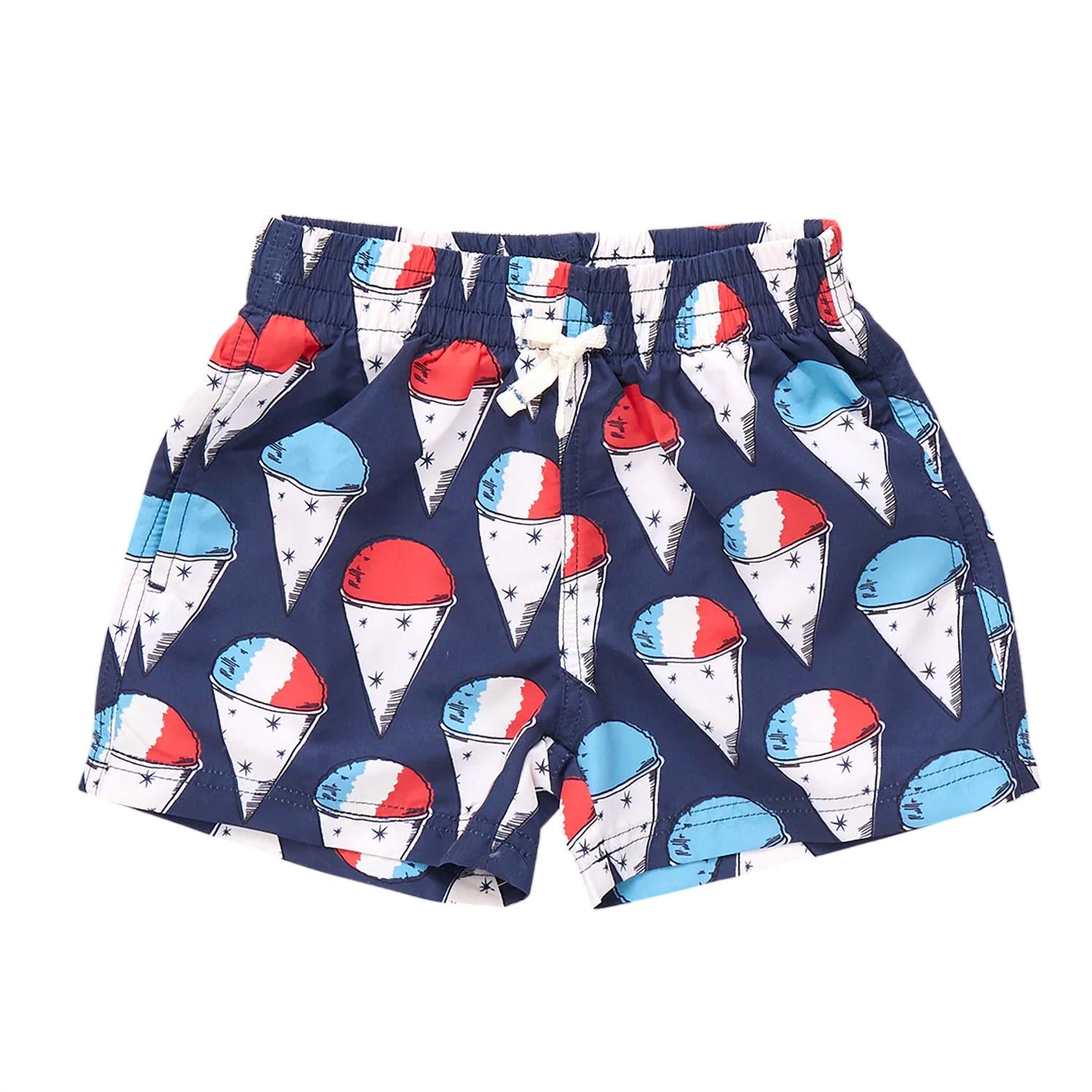 PINK CHICKEN Boy's Swim Trunks in snow cones - kids' shorts