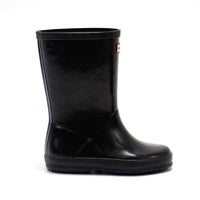 HUNTER Boys First Classic Gloss Rain Boots in black - kids' shoe - alternate view