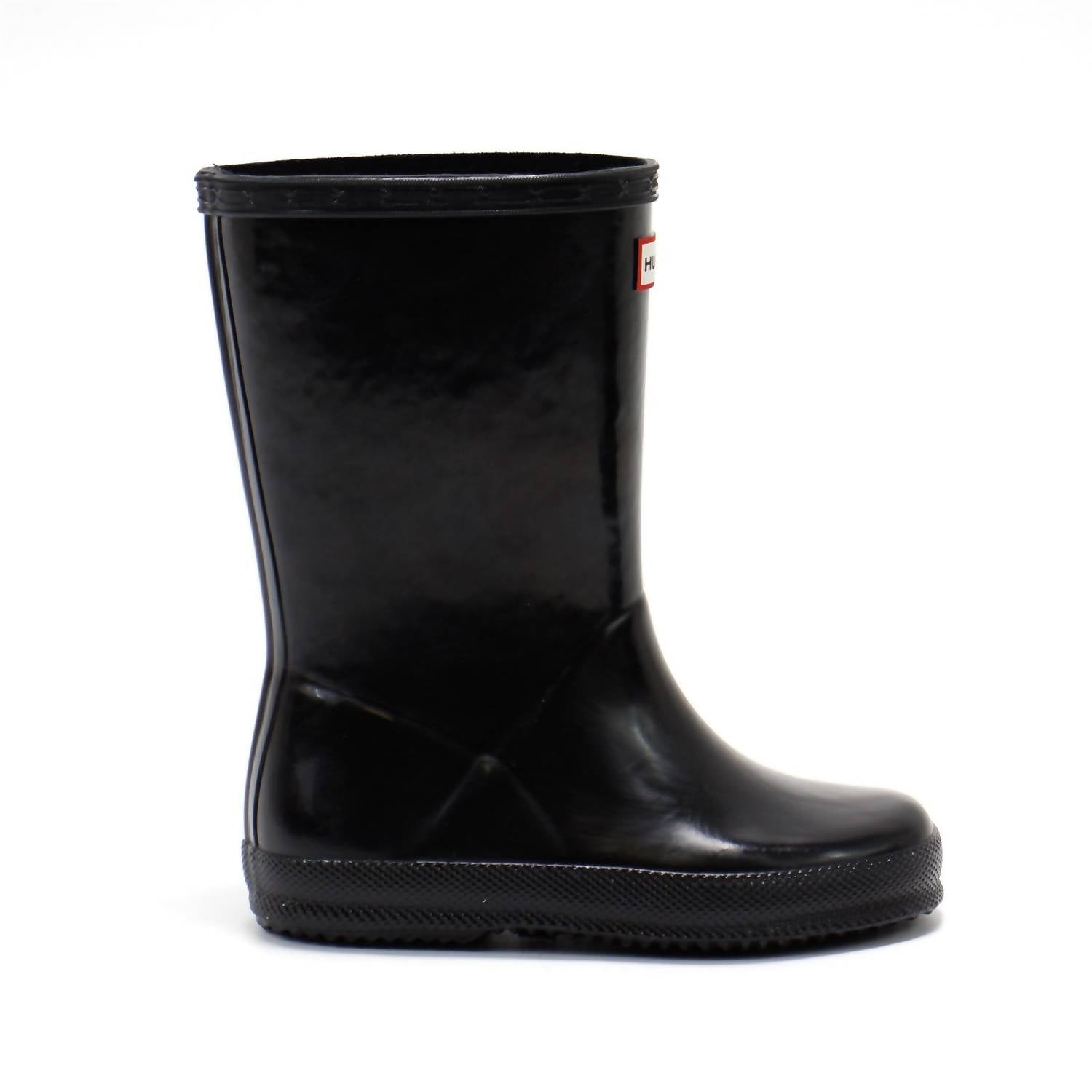 HUNTER Boys First Classic Gloss Rain Boots in black - kids' shoe - alternate view