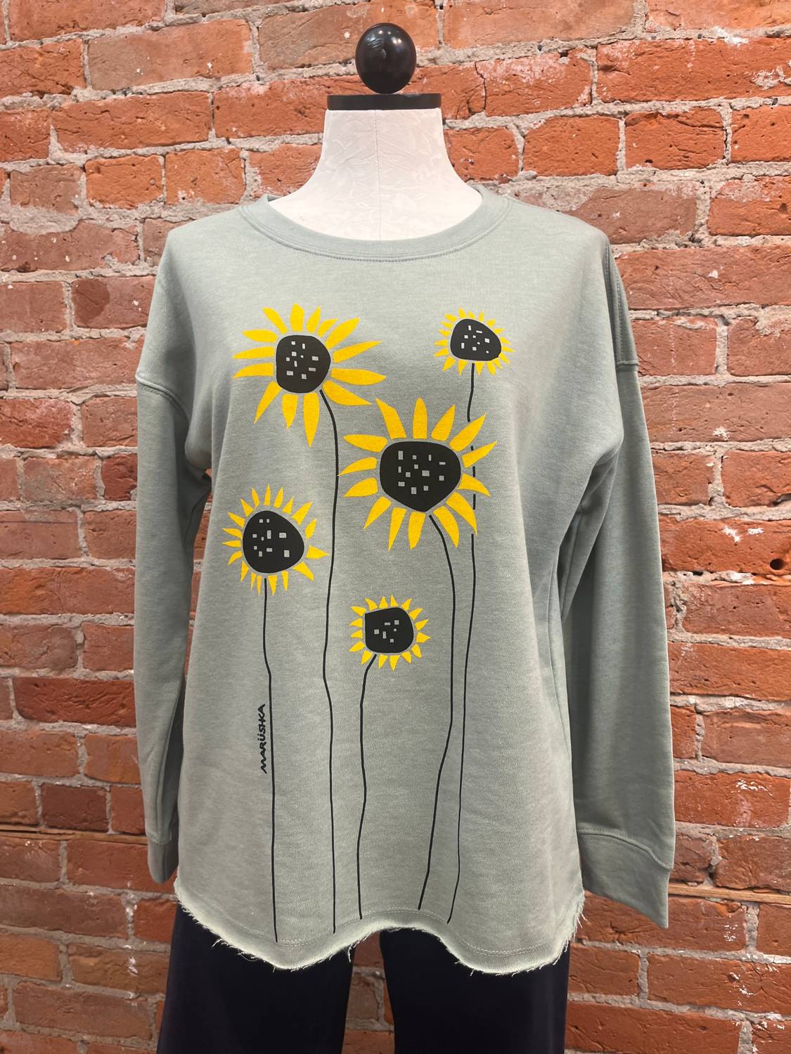 Marushka - Women's Sunflower Fields Drop-shoulder Sweater