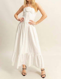 Hyfve - Poplin Rosette Halter Neck Midi Dress