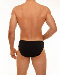 ALONG Solid Drawstring Bikini in black - men's swimwear - detail view