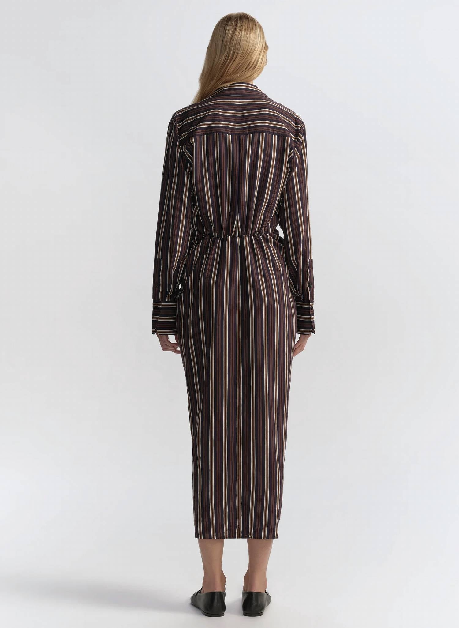 A.L.C. - Mila Striped Midi Shirtdress