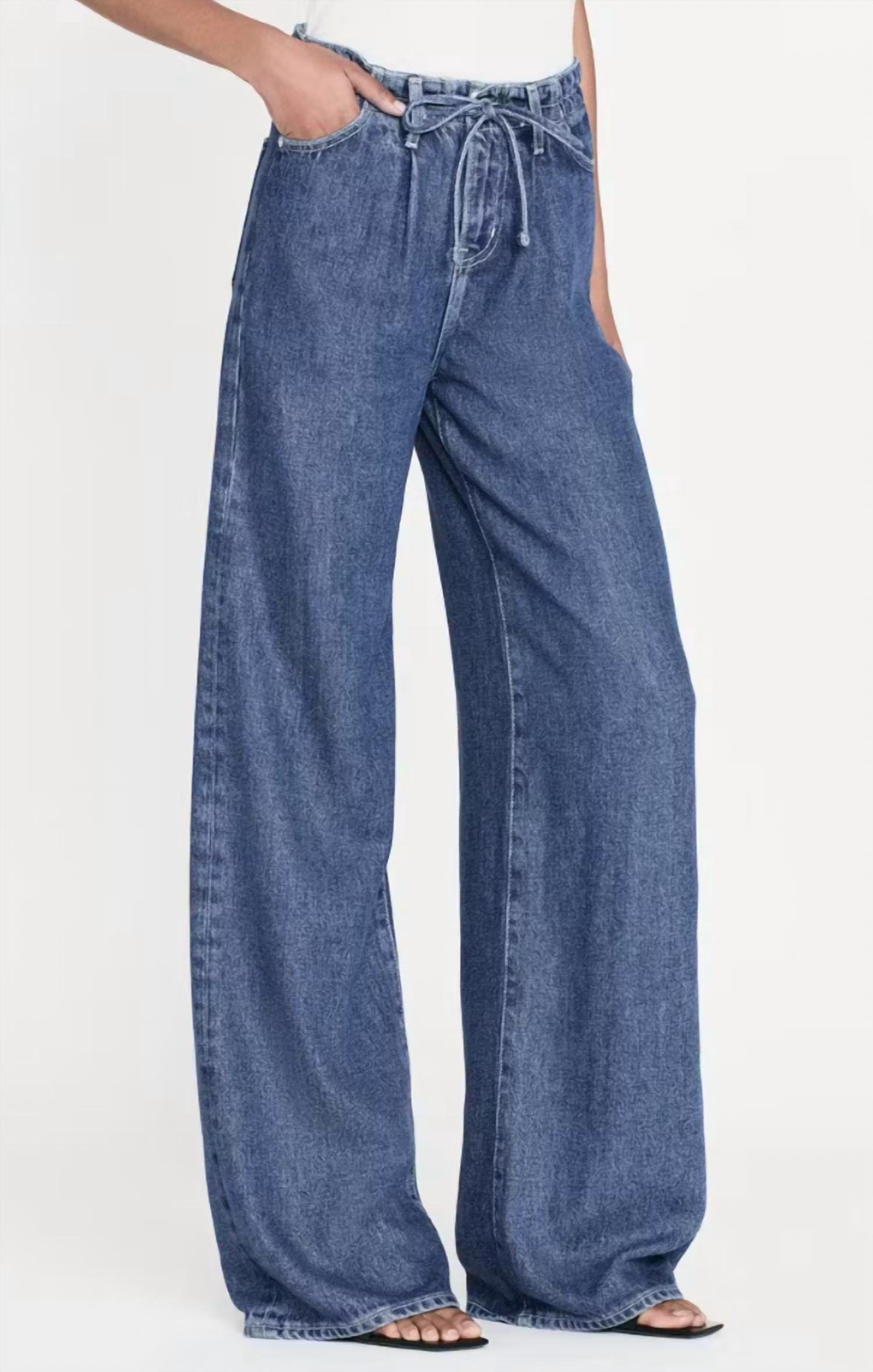 Frame - Super Drape Drawstring Wide Leg Pants