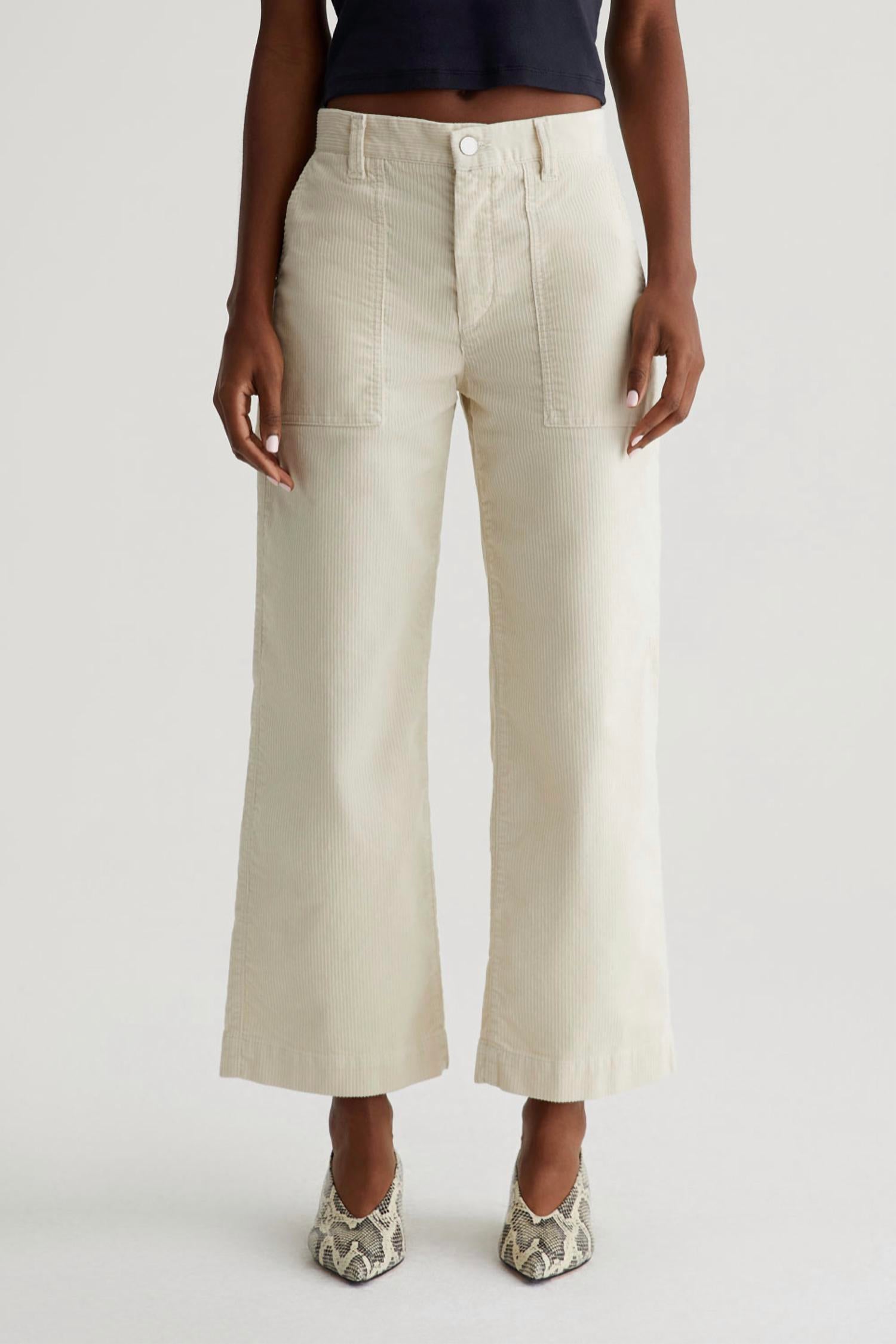 AG Jeans Saige Wide Leg Crop Jeans in opal stone - women's jeans