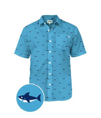 Tipsy Elves - Men's Shark Button Down Hawaiian Shirt