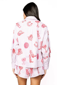 Queen Of Sparkles - Disco Cowgirl Icon Collared Top