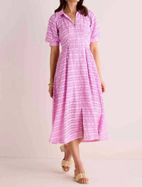 English Factory - Seersucker Check Midi Dress