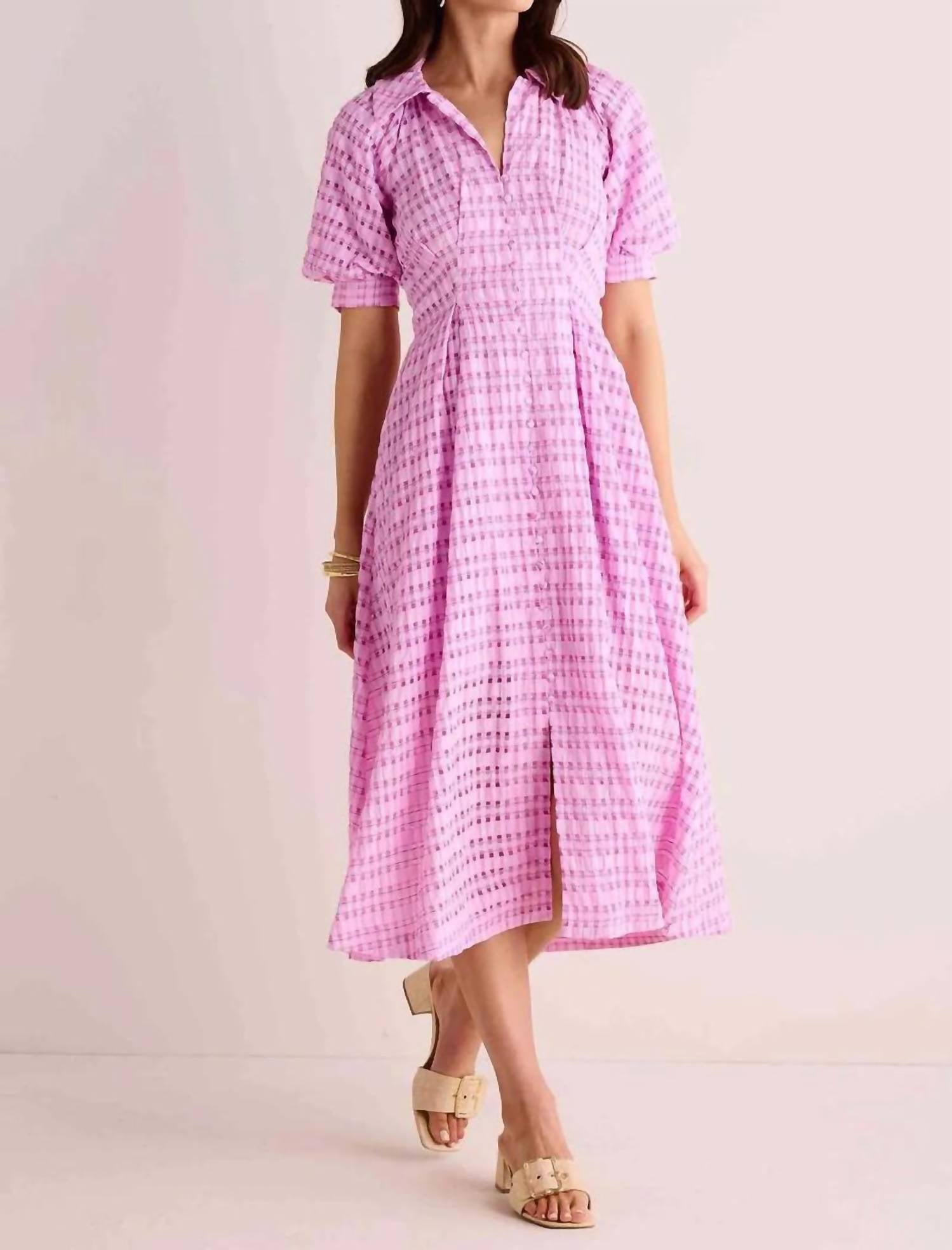 English Factory - Seersucker Check Midi Dress