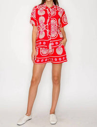 Meet Me In Santorini - Festival Medallion Top & Short Set
