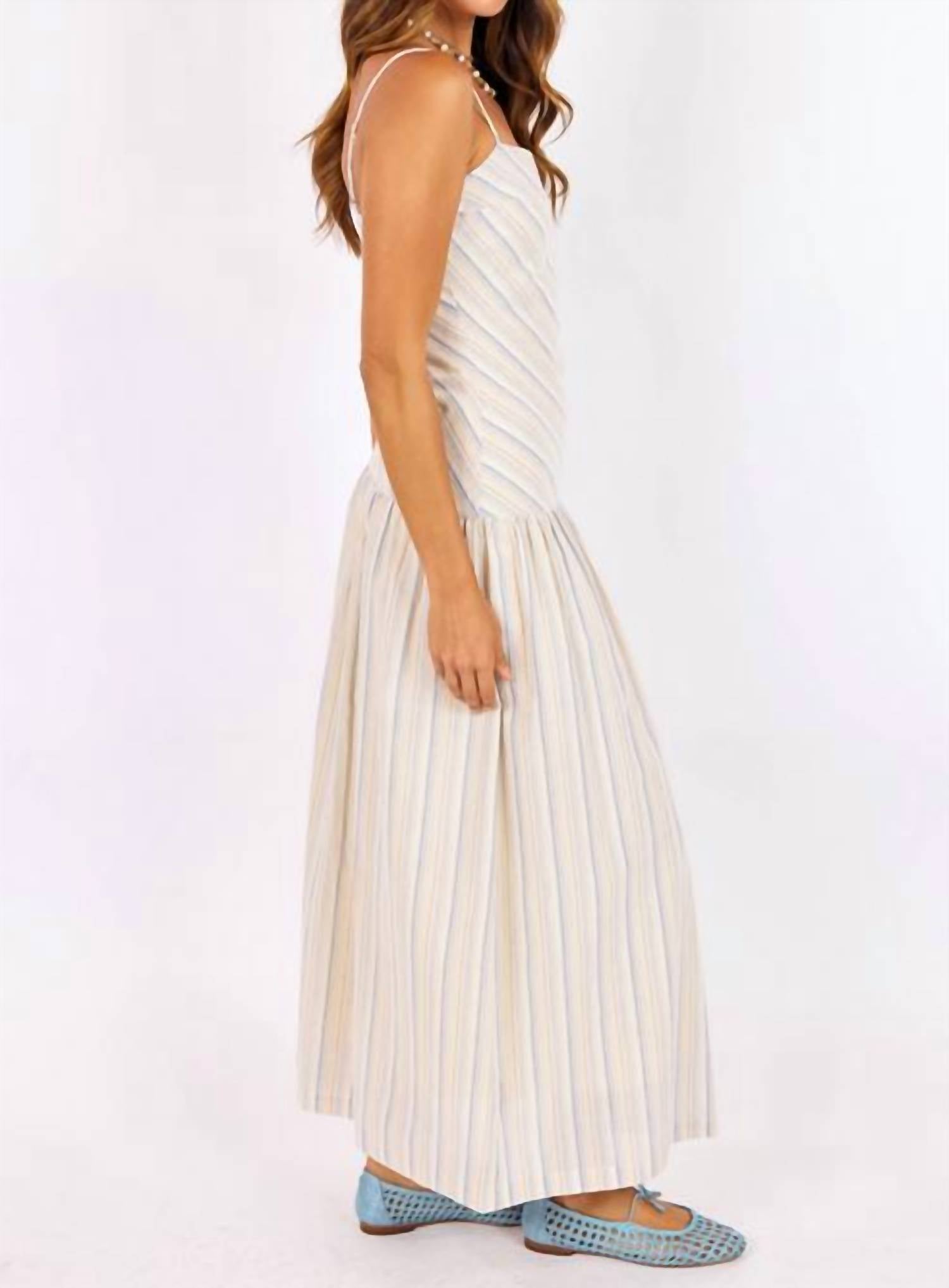 SAGE THE LABEL Lands Maxi Dress in blue - women's dress - alternate view