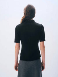 White + Warren - Cashmere Ribbed Mockneck Top
