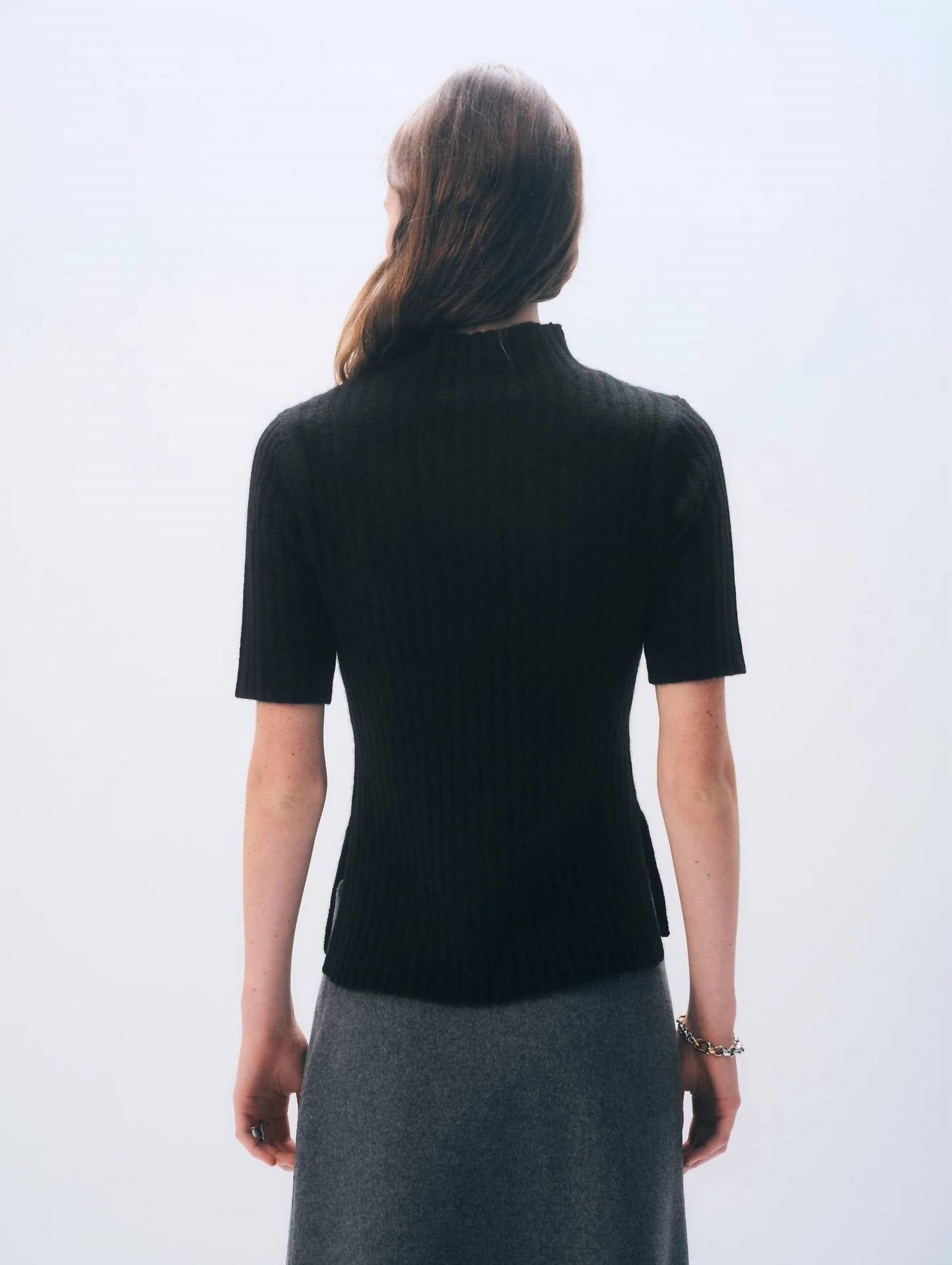 White + Warren - Cashmere Ribbed Mockneck Top