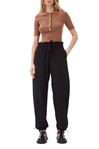 Ganni - Drapey Melange Elasticated Waist Trousers
