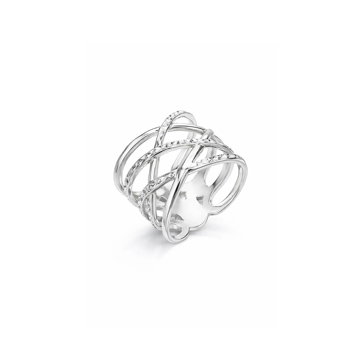 Gold & Honey - Women's Diamond Cut Crisscross Ring
