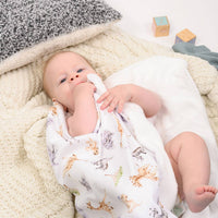 Wrendale Designs Inc. Little Savannah African Animal Baby Blanket in white - item - alternate view