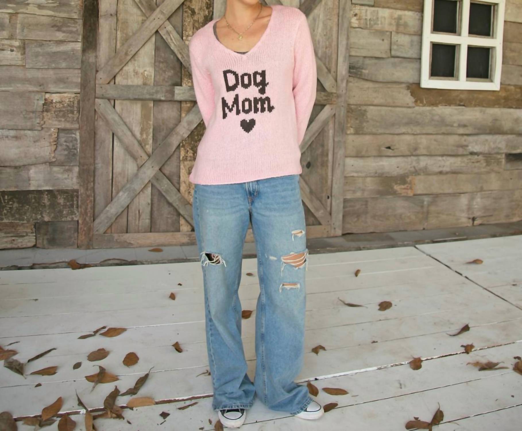 Wooden Ships - Dog Mom Scoopneck Chunky Sweater