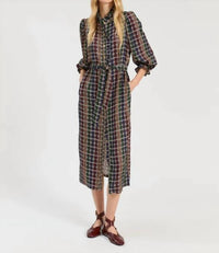 Vilagallo - Geo Circle Stripe Midi Dress