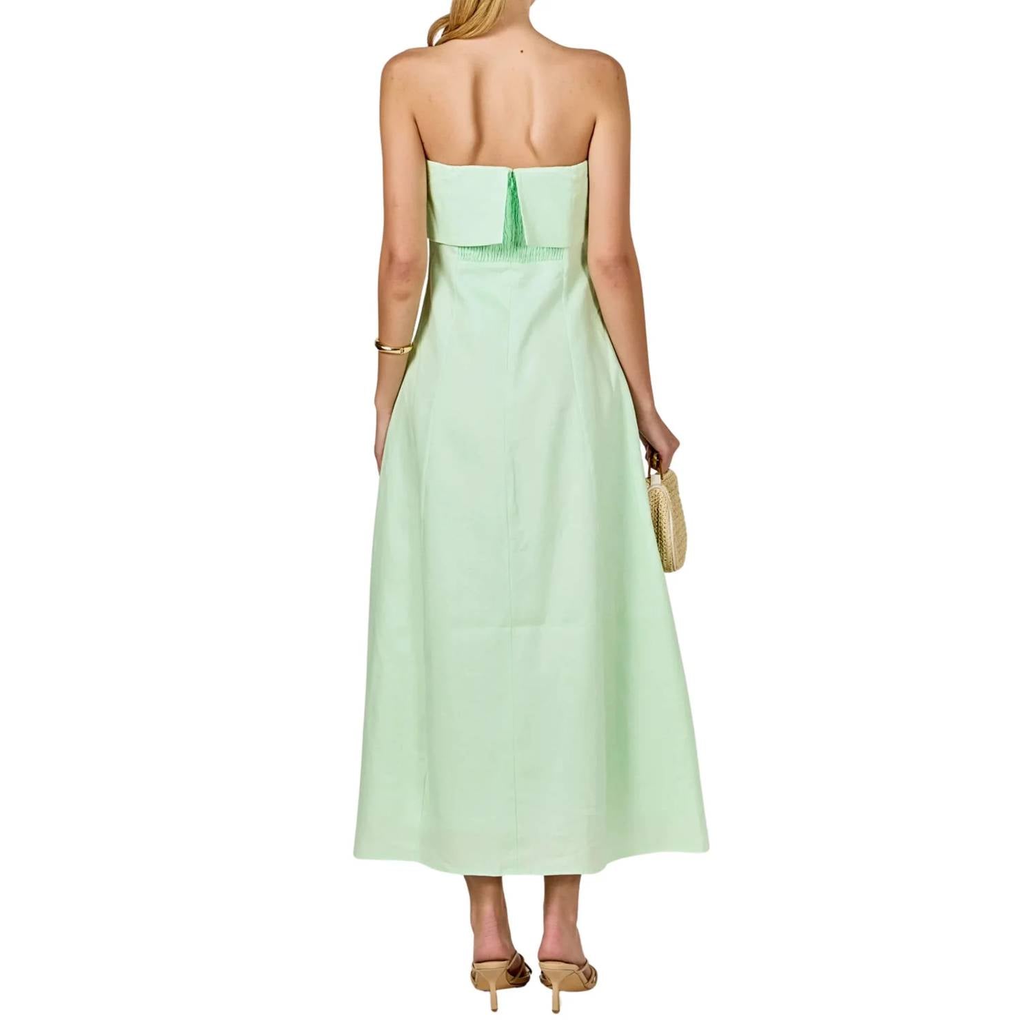 Endless Rose - Lucia Folded Strapless Linen Maxi Dress