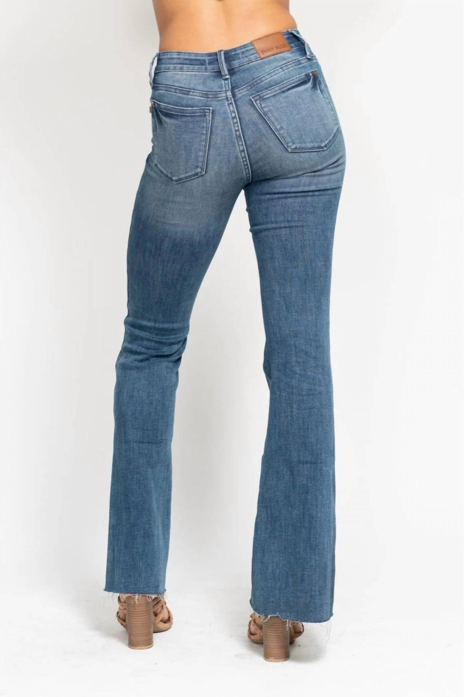Judy Blue - Natalie Mid Rise Tummy Control Vintage Wash Flare Leg Jeans
