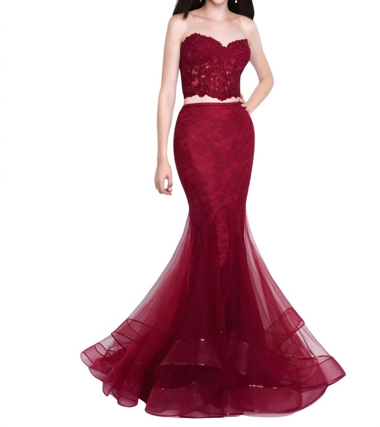 Blush Prom - Tulle Lace Mermaid Two Piece Gown