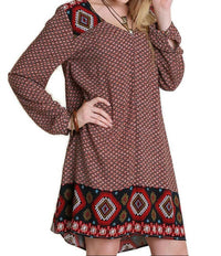 Umgee - Border Print Peasant Dress