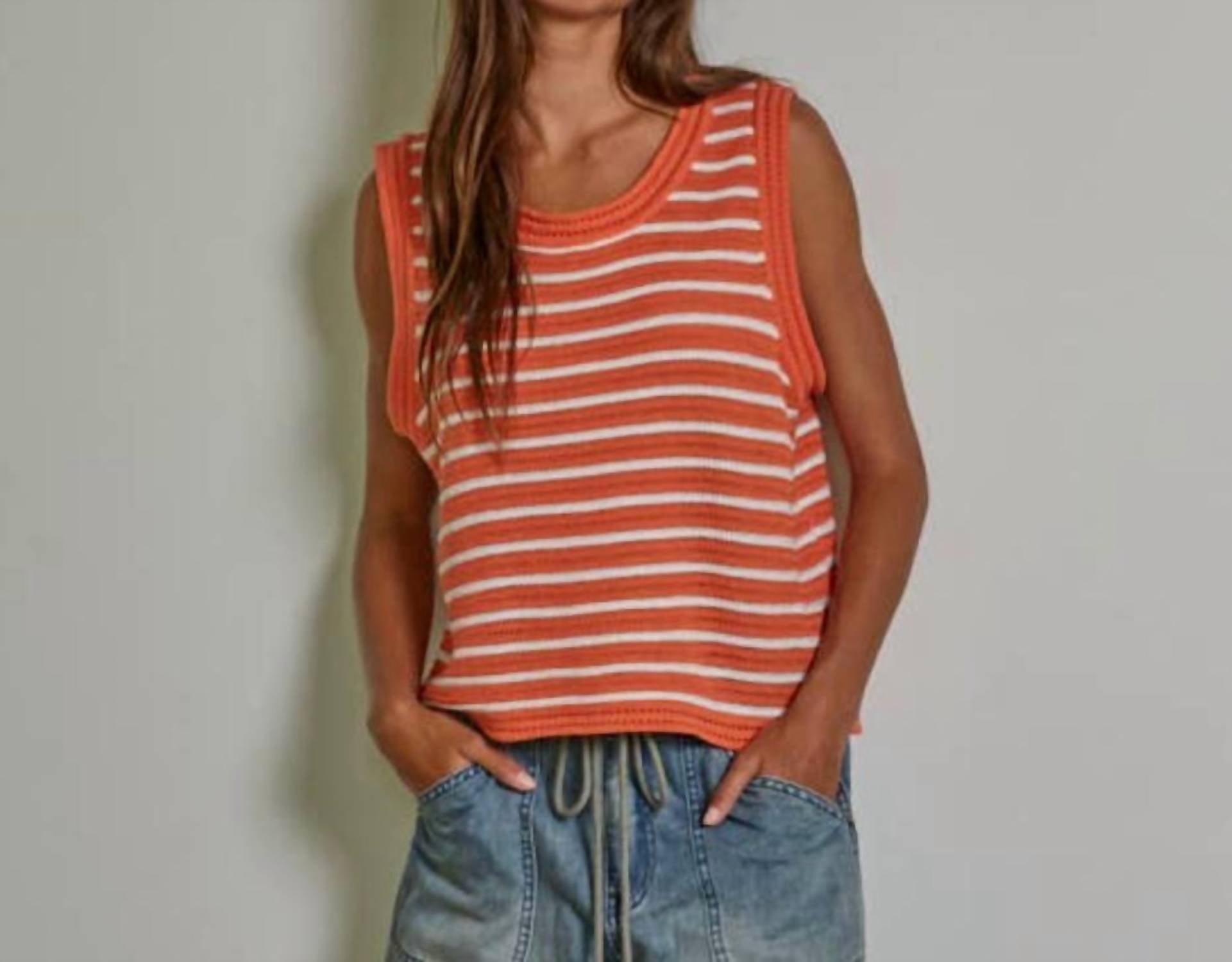 By Together - Striped Sweater Tank Top