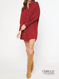 Entro - Sheri Long-Sleeve Shirt Dress