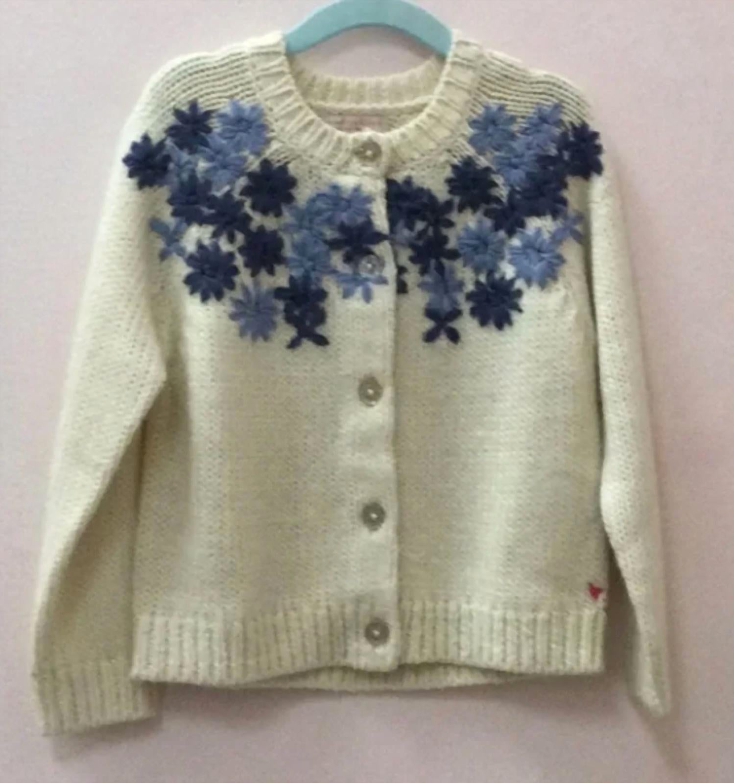 Pink Chicken - Girls' Blossom Embroidered Sweater