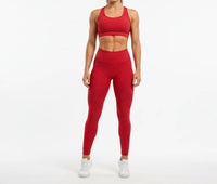 BBrazil Clothing Basket Weave Jacquard Long Leggings in red - women's pants - alternate view
