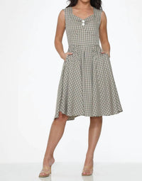 Orchid Bloom - Gingham Swing Dress