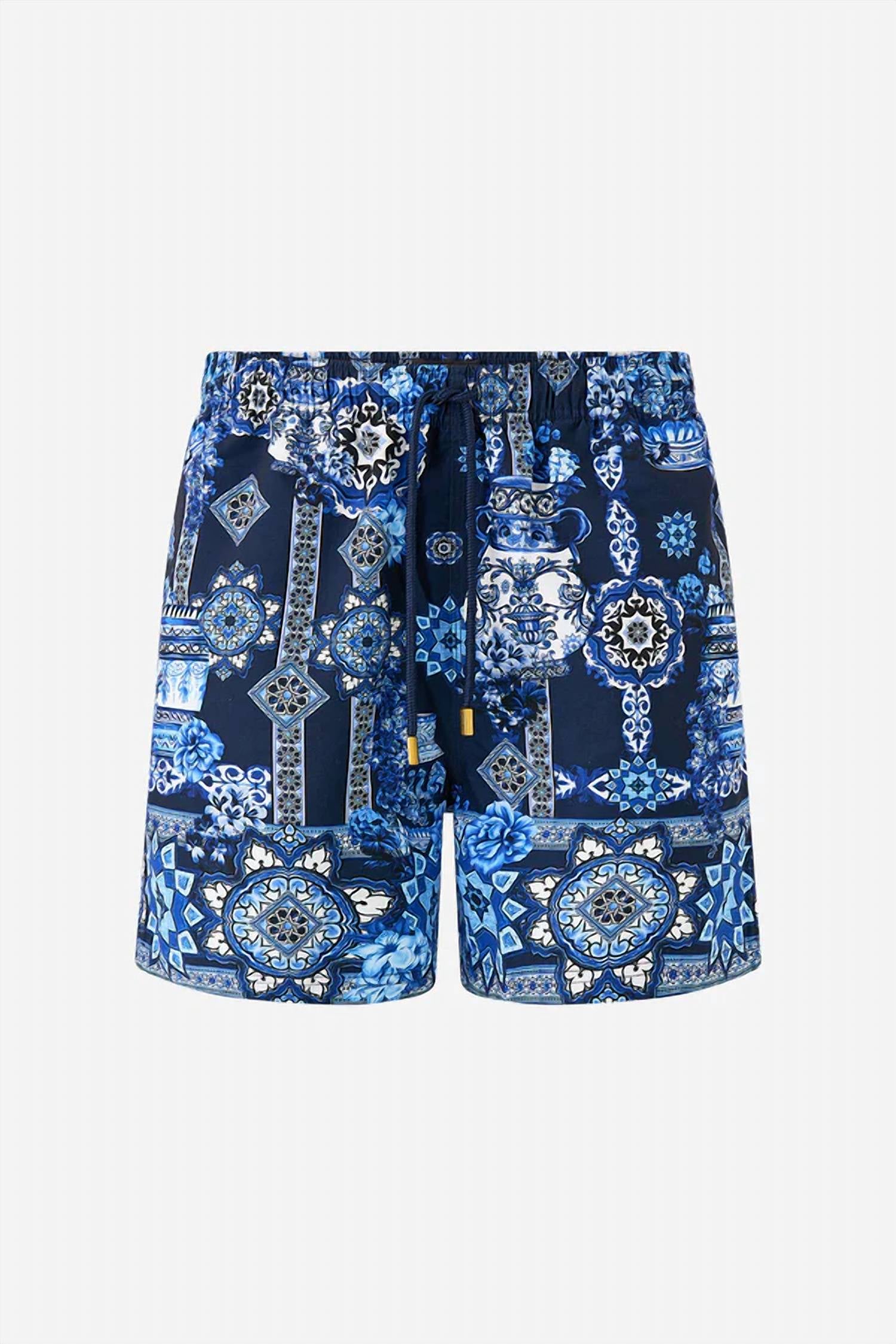 Camilla - Elastic Waist Mid Length Boardshorts