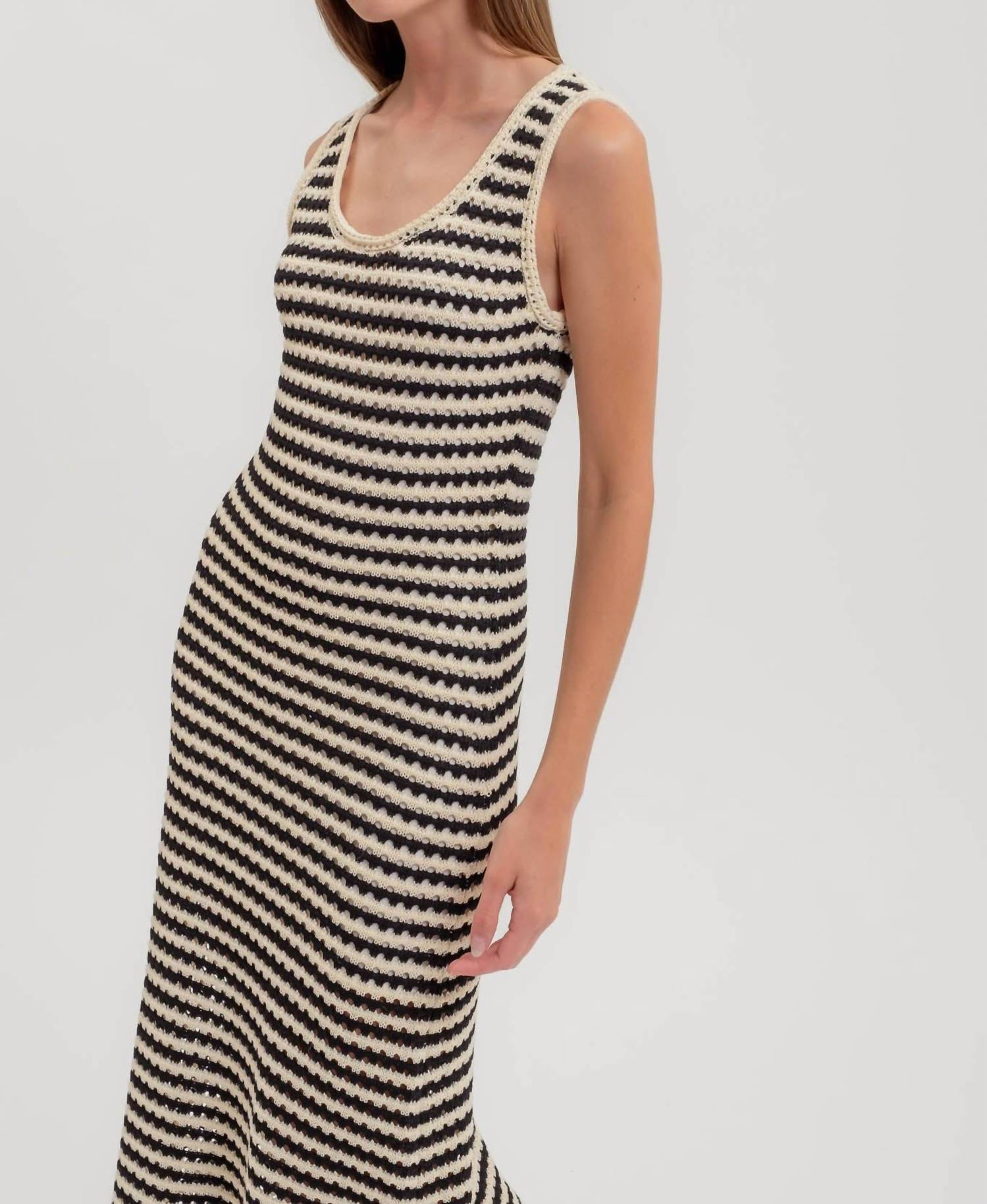 Zoe And Claire - Chleo Striped Crochet Dress