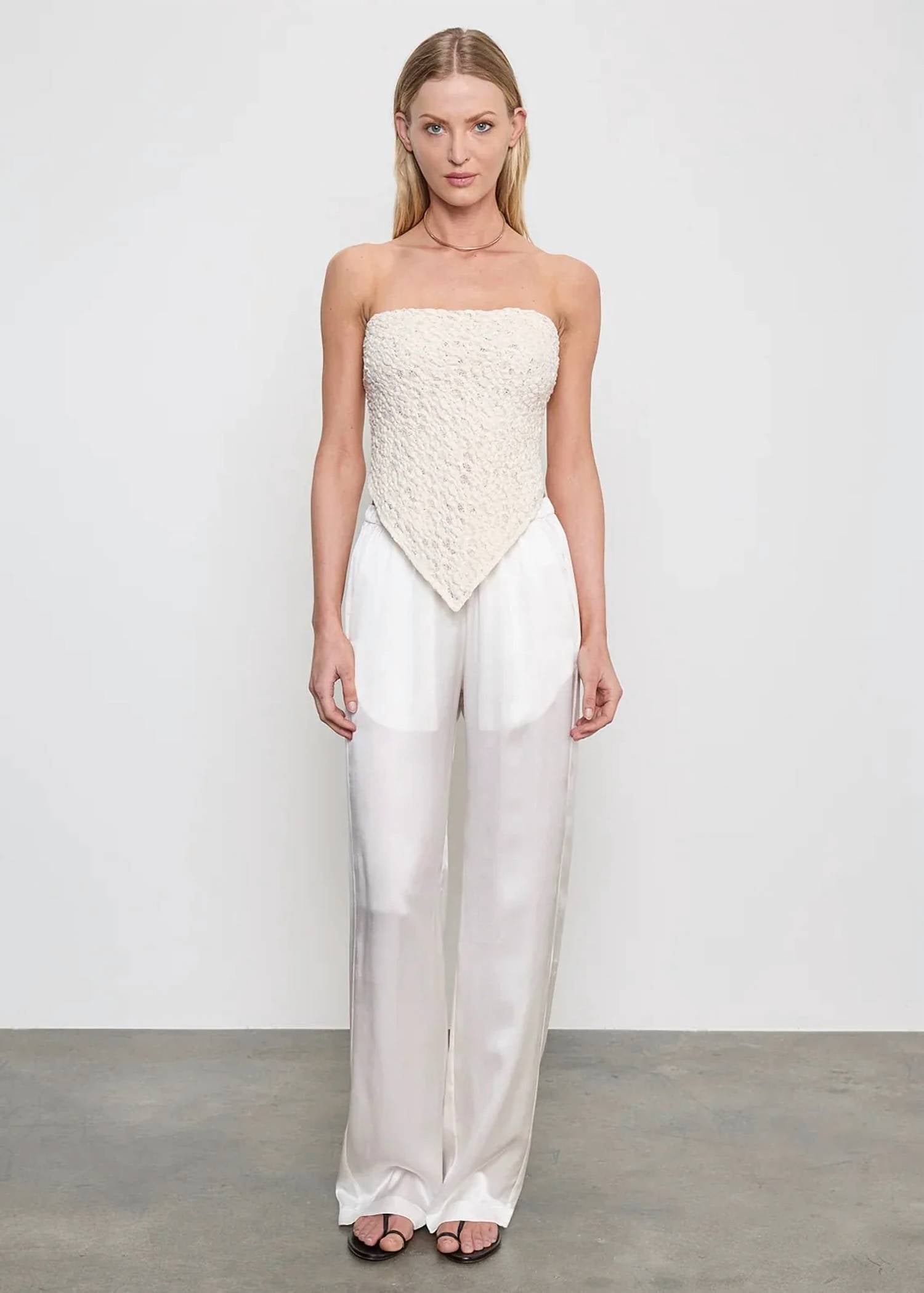 Enza Costa - Puckered Lace Scarf Top