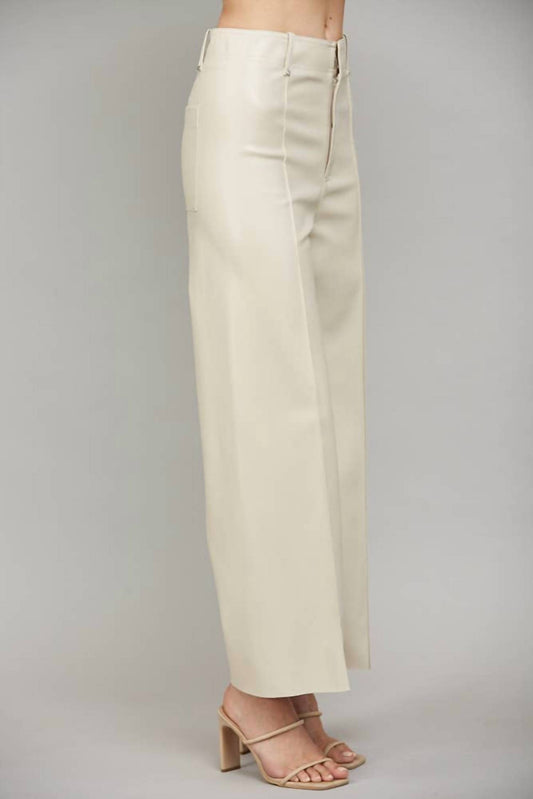 Fate - Colette Faux Leather Tuck-detail Flare Pant
