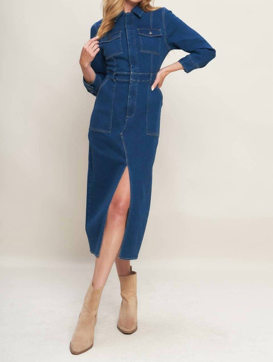 Flying Tomato - Denim Midi Dress