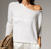 Sprwmn - Off Shoulder Long Sleeve Sweater